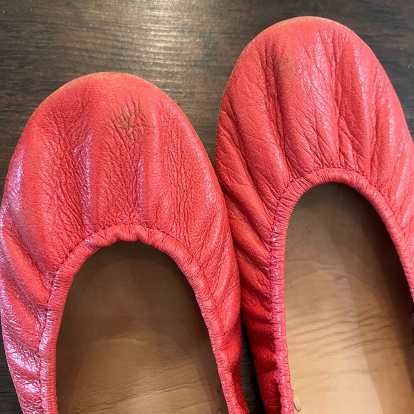 Tieks Poppy Coral Leather Ballet Flats size 10 RARE - Picture 5 of 6